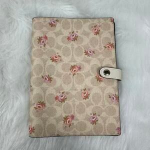 Coach Notebook In Signature Canvas With Floral Print CAO58